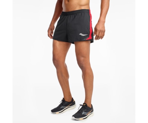 Tenis Saucony Saucony Elite Split Short Hombre Pantalones cortos Ropa Negras / Rojas México MX-362-SR